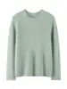 Estilo suave suéter de punto grueso de cachemir y seda para mujer otoño e invierno 2026 cuello redondo 75% seda de morera 25% cachemir manga larga