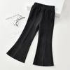 Calça Flare Feminina Estilo Primavera e Outono, Calça Ligeiramente Flare para a Temporada de Outono, Calça Infantil, Calça Casual Feminina, Calça Wide-Leg para Crianças Maiores