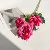 Flores Artificiales Rojo Rosa, Flores Falsas Rojo Rosa para Decoración de Pasillos en Salones de Bodas, Venta al por Mayor para Eventos de Boda