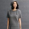 Cashmere Feminino Gola Redonda Torcido Solto Versátil Casual Base Malha de Cashmere Outono e Inverno Novo Estilo Preguiçoso Tricô