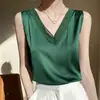 Camisola de Verano de Seda de Hielo con Cuello en V para Mujer, Top Exterior sin Mangas, Traje de Moda Holgado, Ropa Interior