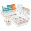 Caja de Almacenamiento con Cajón para Escritorio de Lunares Transfronteriza Organizador de Papelería Artículos Varios Cosméticos Caja con Divisores de Almacenamiento Transparente PET