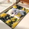 Tapetes de piso de terra de diatomáceas com tema de pet, com designs fofos de gato e cachorro, absorventes e antiderrapantes, adequados para banheiros, quartos e entradas, de secagem rápida