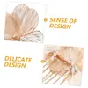 Tocado de Novia Transfronterizo Peine para el Cabello Barroco Flores Doradas Súper Hada Adornos para el Cabello de Novia Accesorios de Boda Retro