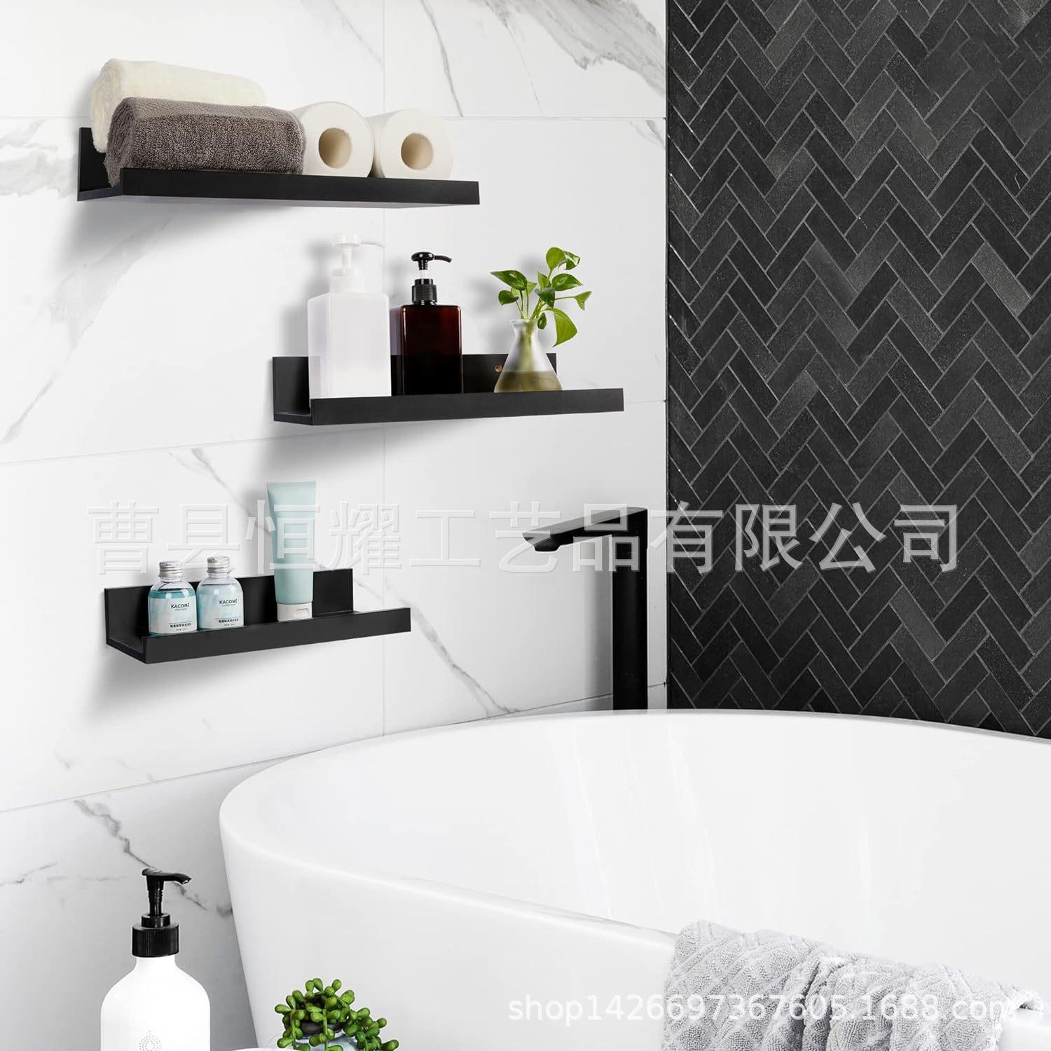 木质墙上置物架免打孔挂墙书架客厅墙壁置物板一字隔板收纳整理架