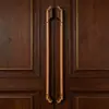 Maçanetas de Porta Dupla Personalizadas para Salão de Banquetes de Hotel com Maçanetas Longas, Design de Maçaneta Longa de Alto Padrão para Quartos Privativos, Maçanetas de Porta de Alto Padrão na Cor Bronze Antigo