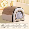Ninho de gato universal para as quatro estações, casa de gato tenda fechada, casa de gato, cama de cachorro, inverno quente, removível e lavável, suprimentos para animais de estimação