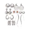 Pendientes Geométricos Metálicos Brillantes Transfronterizos Europeos y Americanos, Pendientes de Lujo Ligero de Gama Alta, Pendientes de Diseño Exagerado de Nicho para Mujer