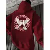 Sudadera con Capucha Exportación Transfronteriza Estampado Doble Flor Paloma Blanca Amazon Wish Una Pieza Al Por Mayor Temu