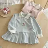 Vestidos para Niñas Otoño 2025 Nuevo Elegante Vestido de Princesa para Bebé Falda Escolar Estilo Infantil Primavera Otoño