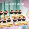 Expositor de Escalera Acrílico Multicapa para Amazon Transfronterizo, Estante de Almacenamiento para Cosméticos Hecho a Mano, Soporte Transparente para Cupcakes