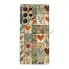 Capa de celular AliExpress mais vendida estilo patchwork xadrez floral coração Galáxia S26, capa rígida estilo artístico S25+