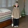Abrigo de Algodón para Niños 2026 Invierno Estilo Coreano para Niñas Lana de Cordero Cuello Solapa Chaqueta de Algodón Engrosada para Niños Cuello de Muñeca Botones Abrigo de Algodón Cálido
