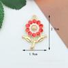 Accesorios de bricolaje Serie Roja Material de aleación Flor clásica Ins Pendientes Pulsera Llavero Colgante