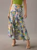 Saia Midi Irregular Europeia e Americana com Amarração Cruzada para Mulheres, Cintura Alta, Emagrecedora, Elegante, Franzida, Estilo Férias