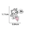 Nuevos y Lindos Pendientes de Hueso de Oreja de Gato Kt Ángel Hensen Dulces Kawaii Pendientes de Hueso de Oreja Rosados Perforación de Nicho Pendientes