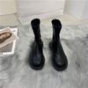 Botas Chelsea Slim Pretas para Mulheres, Novo Modelo 2026, Botas Curtas Marrons Finas de Couro Macio para Verão, Tendência Marrom