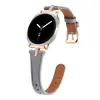Aplicável para Samsung Watch 8 Novo Pulseira de Couro com Strass em Formato de T Watch 8 Clássico Emagrecimento Pulseira de Smartwatch de Couro