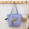 Bolsa de Hombro con Cordón Bordada Estilo Japonés, Nueva y Versátil, para Viajes Diarios, Bolsa Tote Fresca de Gran Capacidad para Estudiantes, Versión para Mujer