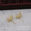 Yiwu Gold Ray color dorado chapado DIY soporte para cuentas capullo de flor pin para arete aretes hechos a mano material accesorios B863