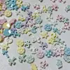 Decorações de nail art tema sereia 6mm, cores sortidas, estilo macaron, cruz e estrela de cinco pontas, elementos decorativos 3D para DIY