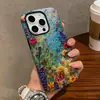 Estilo popular de bordado artístico europeu e americano flor silvestre colorida capa de telefone 2 em 1 16pm iPhone17 capa protetora de nicho
