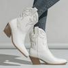 Botas Curtas de Salto Alto 2026 Novas Populares Transfronteiriças Tamanho Grande Botas Martin Meia-Canela Chelsea Jeans Bordado Botas de Equitação