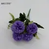 5-galho 5-cabeça crisântemo bola simulação flor de seda Multicor buquê de flores artificiais Casa Casamento Estrada Lead Arranjo de flores Materiais de flores decorativas Atacado