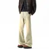 En stock: Otoño 2026 nuevo retro americano lavado desgastado corte diagonal cordón ajuste ceñido casual jeans acampanados N6