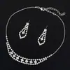 Joyería de collar de novia coreana joyería comercio exterior Europa y Estados Unidos juego de joyería de aleación de pedrería de dos piezas al por mayor N220