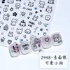 Adesivos de Unha Graffiti Desenho Animado Gatinho Fofo e Coelho Adesivos de Letras com Suporte Adesivo Decalques de Unha Adesivos de Coelho Desenho Animado