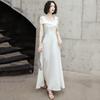 Vestidos de Noche Europeos y Americanos 2026 Nuevo Estilo Otoño Elegante Largo Banquete Lujo Ligero Nicho Socialité Vestido Blanco