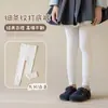 Medias infantiles para primavera y otoño, pantimedias de color liso para niñas, de cintura alta, con pie, calcetines de una pieza a rayas verticales versátiles al por mayor