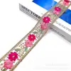 Nuevos accesorios de estilo étnico encaje hilos dorados flor pequeña cinta código de barras accesorios para ropa DIY venta directa de fábrica