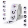 500 Pegatinas/Rollo Cinta Kuromi Linda Cinta Decorativa de Alto Valor para Diarios, Maletas y Fundas de Teléfono Al por Mayor