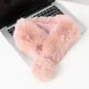 Hebilla magnética adsorción bufanda de pelo femenina invierno estudiante estilo coreano todo partido bufanda de imitación de pelo cuello de piel cálido imitación de pelo de conejo Rex