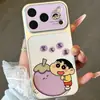 Capa Roxo Ding Fucai para Celular Apple 17 iPhone 16/14 PLUS Vira Instantaneamente Janela 13 Fofo 12pro