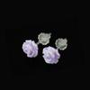 Brincos pequenos de camélia para mulheres, brincos de resina com tingimento luminoso de rosa, brincos pequenos e fofos para meninas