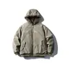 Ropa Vintage 2025 Invierno Nuevo Retro Americano Águila de Montaña con Capucha Forro de Piel Chaqueta de Algodón Abrigo de Algodón Cálido