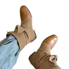 Botines Planos Retro con Lazo y Punta Redonda para Mujer, Nuevo Estilo Otoño 2026, Botines Cortos Versátiles de Moda Patchwork Melard para Mujer