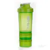 Taza Batidora Creativa de Proteína en Polvo 500ml Deportiva Fitness Portátil Combinación de Tres Capas Vaso de Plástico