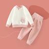 Conjunto de Roupas Íntimas Térmicas do Bebê Roupas e Calças de Outono Roupas de Algodão Split Outono Cintura Alta Barriga Protegendo o Algodão Outono e Inverno