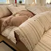 Conjunto de colcha escovada 100% algodão para outono e inverno, lençol e colcha de algodão puro, conjunto de três peças para dormitório estudantil
