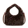 Bolso pequeño de felpa de moda transfronterizo estilo Ins para mujer, nuevo bolso de mano con estampado de leopardo de nicho estilo coreano, bolso de hombro y cruzado vintage