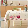 Toalha de Mesa Desenho Animado, Sem Lavagem, Impermeável, À Prova de Óleo, Resistente ao Calor, Estilo Dopamina Creme, Toalha de Mesa Retangular, Protetor de Mesa, Chá