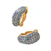 Pendientes de Alta Calidad, Nuevos Clips para Orejas de Frijol Brillantes Multicolores Completamente Incrustados de Diamantes, Pendientes de Moda Retro de Alta Gama para Mujer Más Vendidos