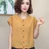 Camisa Femenina de Verano 2025, de Corte Holgado y Adelgazante, Popular para Dropshipping y Transmisiones en Vivo