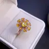 Anillo de Zafiro Amarillo Puro Natural, Gema de Grado 5A, Tamaño 6*8 3*4mm, Finamente Elaborado en Plata 925