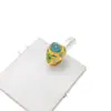 Anillo de esmalte bañado en oro de arena vietnamita, con un diseño de ciervo de nueve colores con gemas, de estilo nacional, ajustable y bañado en oro.