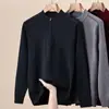 Suéter de Lana para Hombre Hengyuanxiang 2025 Otoño e Invierno Nuevo Suéter de Cuello Alto Medio con Cremallera Tops de Alta Gama para Hombre